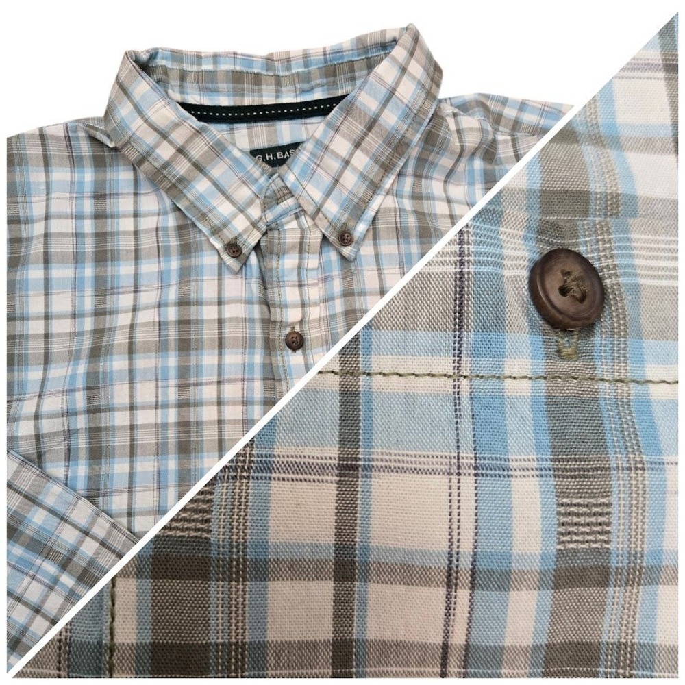 G.H. Bass Plaid Button Down‎ Long Sleeve Casual Shirt, Mens Sz XXL